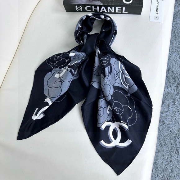 Meet the Posher Accessories - Chanel Peony Pattern Scarf